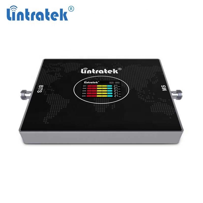Lintratek big coverage five bands signal booster gsm cdma lte 800 900 1800 2100 2600mhz 2G 3G 4G AGC mobile signal boosters